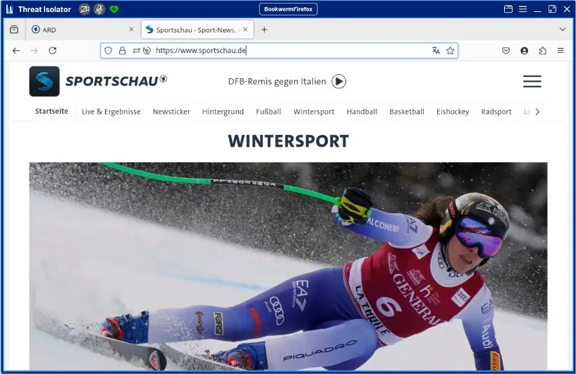 System Operation view of a browser in action